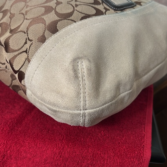 Coach Faux Fur Monogram Suede Purse - Picture 7 of 13